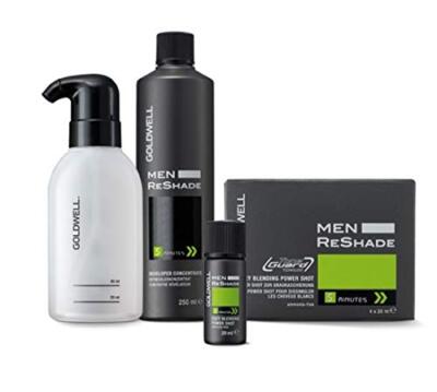 Goldwell MEN RESHADE POWER SHOT 4 x 20 ml (7 CA Cool-aschbraun) + ENTWICKLER 25