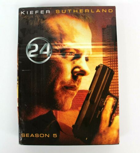 24 TV Show Complete Fifth Season 7 Disc Set DVD Keifer Sutherland Used - Foto 1 di 3