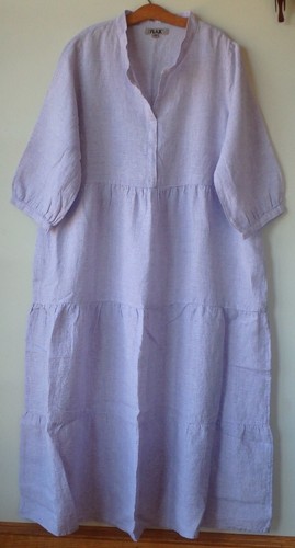 FLAX Designs  Linen  Gaia  Dress   M & L  NWT  Linen Maxi Dress SUNRISE STRIPE - Picture 5 of 10