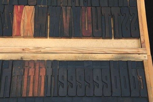 142pcs - 6.22" letterpress wood printing blocks rare Art Nouveau wooden alphabet - Picture 6 of 12