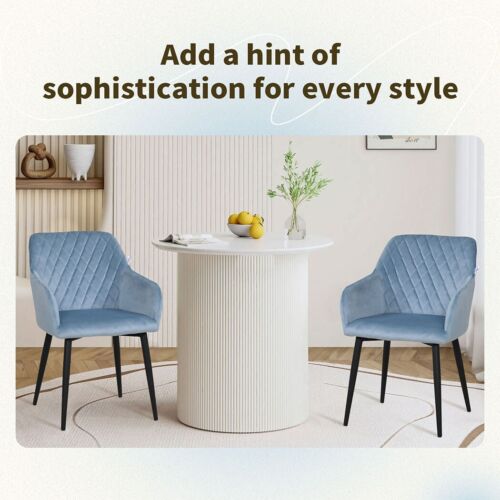 Familand Dining Chairs Set of 2 Armchair Velvet Padded Seat Living Room Chair - Picture 2 of 8