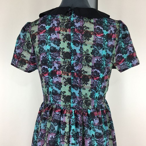 Olsenboye Fit & Flare Dress Girls 9 Blue Floral 100% Polyester Short Sleeve Zip - Picture 7 of 12