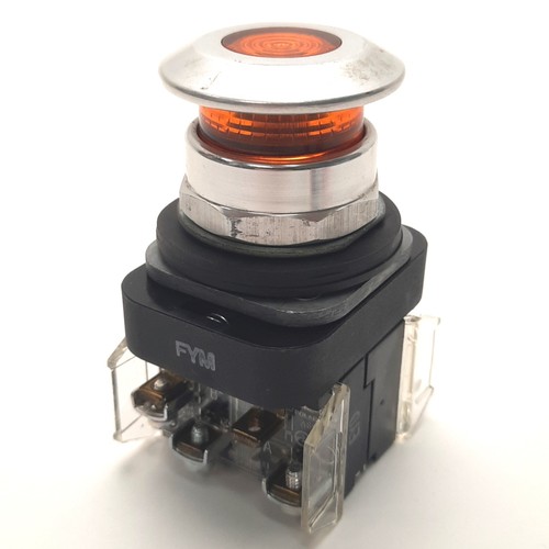 Allen Bradley 800T-FXQH24AA1 Illuminated Pushbutton, Push/Pull, Amber, 24v AC/DC - Picture 1 of 5