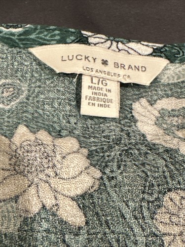 LUCKY BRAND Women’s V-Neck Floral Print Long Sleeve Casual Blouse Sz L - Bild 5 von 9