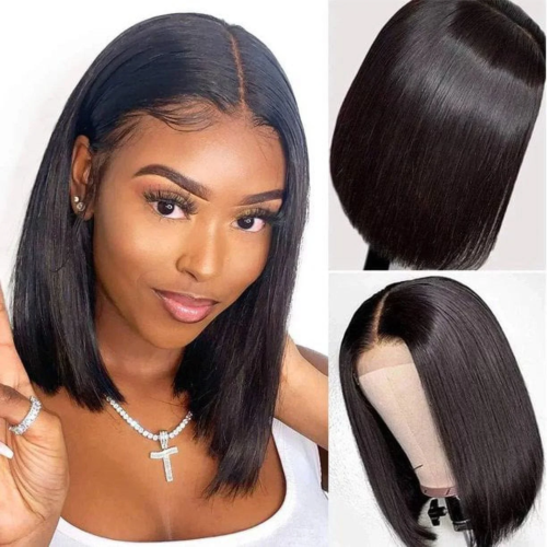 Short Bob Wigs Human Hair Pre Plucked 13X4 Lace Frontal Wigs for Black Women 150 - Picture 9 of 12