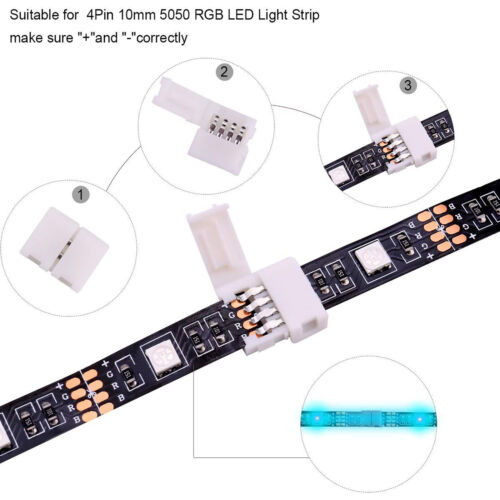 75Pack/Set 4Pin RGB 5050 LED Connectors LED Strip Light Adapters Accessories - Picture 5 of 9