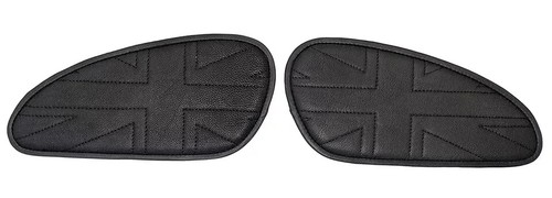 Gas Tank Knee Leather Pad Fit For Royal Enfield Interceptor 650 Black. - Picture 2 of 2