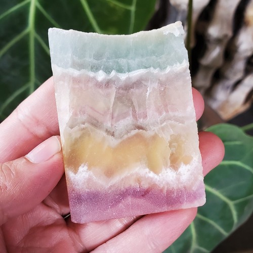 71 gr AMAZING SLICE NATURAL RAINBOW FLOURITE, HEALING GEMSTONE - Picture 5 of 5