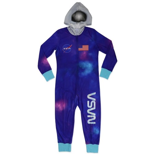 NASA Big Girl's Astronaut Costume Pajama Hooded Sleeper - 第 1/5 張圖片
