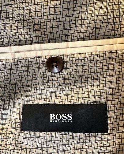 Hugo Boss Traje Chaqueta 42L Caqui Lana Diseñador Lujo Reda Abrigo Italiano - Imagen 5 de 8