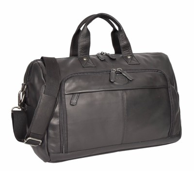 Leather Holdall Weekend Travel Overnight Cross Body Organiser Bag H8016 Brown