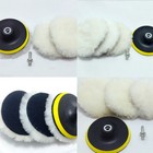 US 5Pc 6" Buffing Polishing Pad Wool Wheel Mop For Car Polisher Drill Adapter