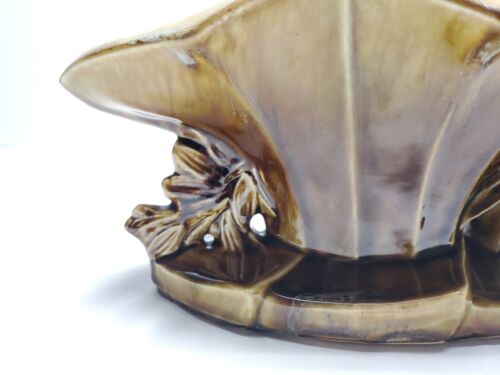 Vintage McCoy großes Lotus Herzstück 50er Jahre Keramik Übertopf - Blumenform Vase - Bild 8 von 11