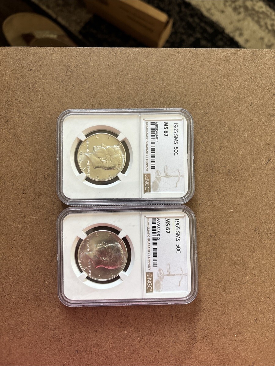 1965 Kennedy Half Dollar Gem SMS Proof Like With Accented Hair-40