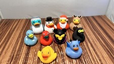 Lot of 10 Assorted Colorful Mixed Rubber Duckies Ducks