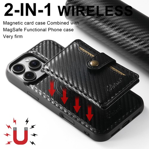Abnehmbare MagSafe Magnet Wallet Case für Apple iPhone 16 Pro Max 15 14 13 12 - Bild 3 von 15