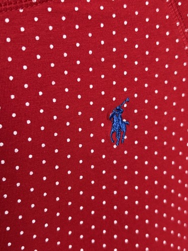 Ralph Lauren Womens Long Sleeve Red & White Polka Dot Nightgown House Dress Sz M - Picture 4 of 8