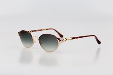 Diva 5032 4, Vintage 90s gold  tortoise browline oval cat eye sunglasses NOS