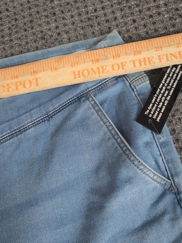 d & Co. Jeans Blue Denim Elastic Waist Pull On Pants Cargo Pocket Women's 1XL - 第 4/8 張圖片