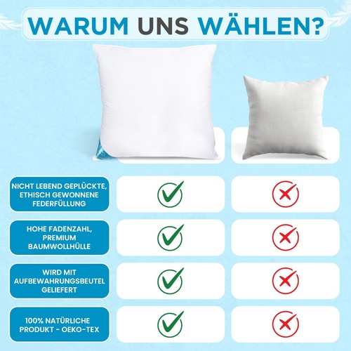 Daunenkissen Federnkissen Kopfkissen 40x80 80x80 cm Schlafkissen Hotelqualität - Bild 13 von 13