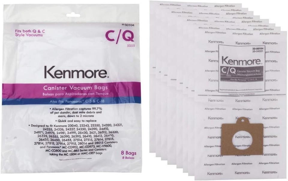 Kenmore C/Q 5055 50104 Canister Vacuum Bags 8 Pack New eBay