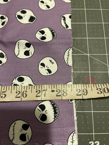 Nightmare Before Christmas Jack Sally Purple Fabric Head Toss 44” X 28” Quilt EC - Picture 3 of 4