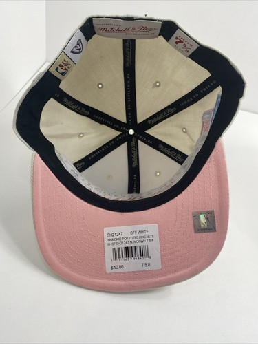 New Jersey Nets Mitchell & Ness NBA Draft Hardwood Classics Fitted 7 5/8 Cream - Picture 6 of 12