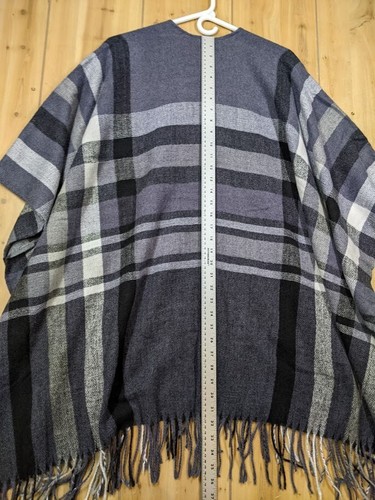 Banana Republic Shawl Wrap One Size Karen Plaid Purple Cashmere Wool Blend NWT  - Bild 8 von 8