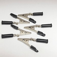 2 Inch, Large Insulated Alligator Clips, Black: 5/Lot