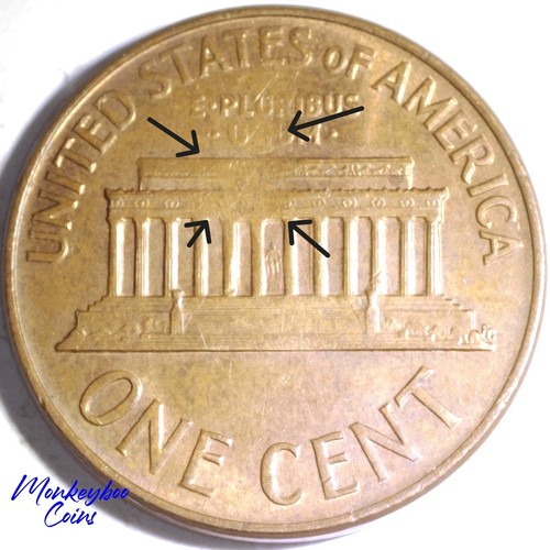 1966 P Lincoln Memorial Cent - Reverse Strike-Through - Rare Error Coin - Picture 1 of 4