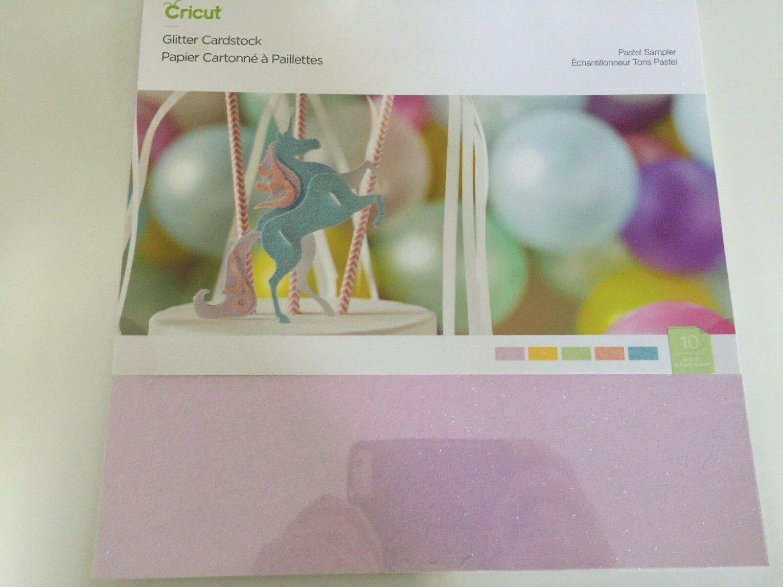 Cricut Cardstock Sampler 12x12 10/Pkg - Pastel Glitter