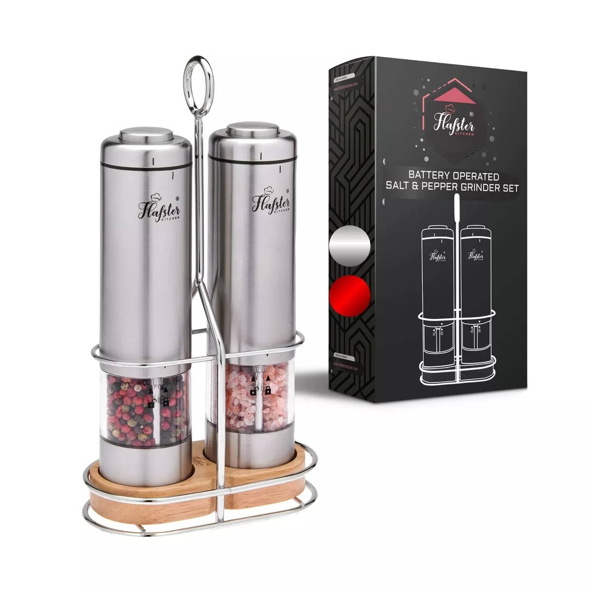 Battery operated pepper grinder with light hot sale