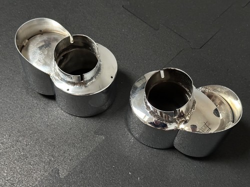 For 01-05 PORSCHE 911 996 4S TURBO - TECHART - EXHAUST TIPS TAILPIPES CHROME - Picture 3 of 3