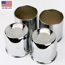 2 Open 2 Close Chrome Center Caps Push Thru For Trailer Rims 4.25 Center Bore