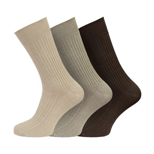 3 Pair Men's 100% Cotton Diabetic Non Binding Non Elastic Gentle Grip Socks 6-11 - Picture 2 of 4