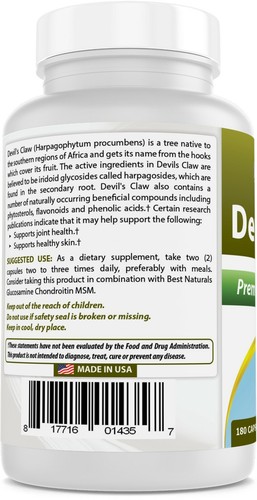Best Naturals Artiglio del Diavolo 510 mg 180 capsule - Foto 6 di 7