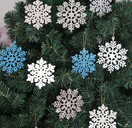 36x Schneeflocken Snowflakes Christbaumschmuck Aufhängen Weihnachtsdeko - Bild 4 von 9