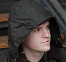 BARBOUR WAXED COTTON HOOD in Olive for Barbour Wax Jackets British Classic