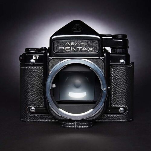 Vintage Genuine Real Leather Half Camera Case Bag Cover For Pentax 67/6X7/67 TTL - Picture 11 of 21