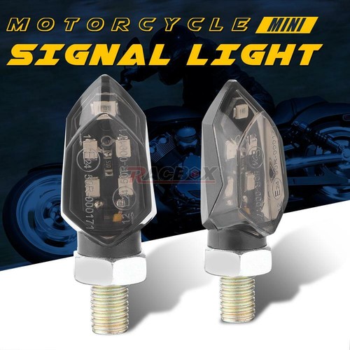 Mini LED Motorcycle Turn Signal Indicator Blinker Light Amber For Suzuki Yamaha - Foto 5 di 10