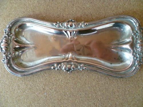 AN ANTIQUE FRENCH VERY ORNATE ROCOCO STYLE COPPER PIN DISH. COPPER PIN BOWL - Picture 3 of 7