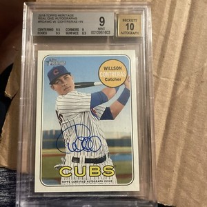 2018 Topps Heritage Real One Autographs Wilson Contreras BGS 9/10