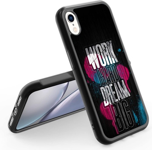 Anti scratch Cover Work Hard Dream Big For Apple iPhone SE 11 12 13 14 15 16 - Picture 12 of 25