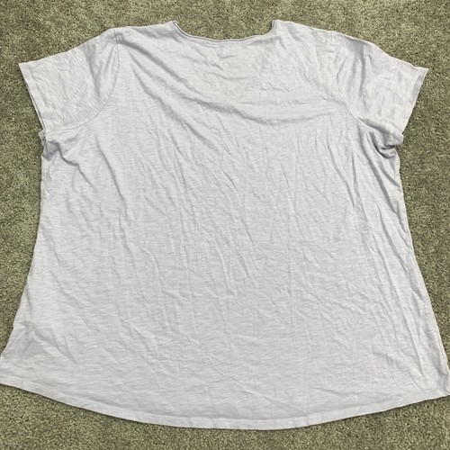 L.L. Bean Knit Top Shirt Women's Plus Size 2 Purple Short Sleeve Crew Neck - Picture 5 of 8