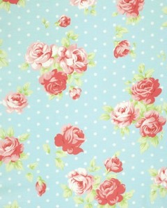 23-034-Remnant-Tanya-Whelan-Cottage-Shabby-Chic-Fabric-Lulu-Roses-Lilly-PWTW093-Sky