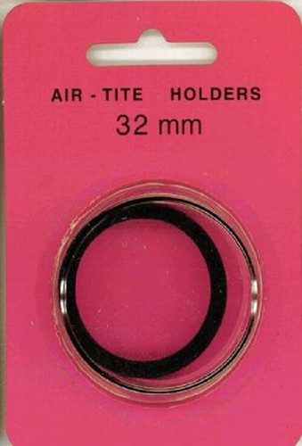 3 cápsulas de anillo negro AirTite H32 para monedas de 32 mm almacenamiento seguro cristalino NUEVO - Imagen 6 de 6
