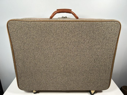 Set bagagli vintage Hartmann 26"" + 24"" in tweed e cintura in pelle superbo - Foto 8 di 24