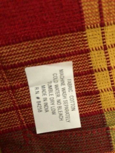 Servietten, rot, orange, gelb, 100% Baumwolle, 16x16, Made in India, neu - Bild 4 von 6