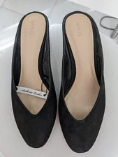 MNG NWOB black suede mules size 39 / 8 Med