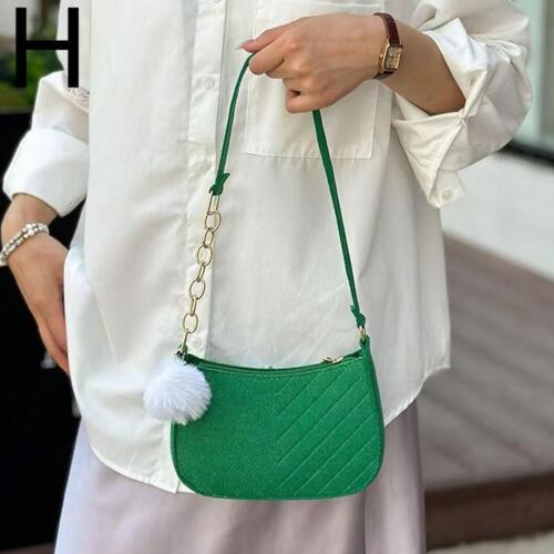 Felt Underarm Bag Winter Indentation Fashion Shoulder Ba Square Solid-color P2X2 - Picture 22 of 24